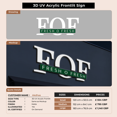 Business signage for Akdhas