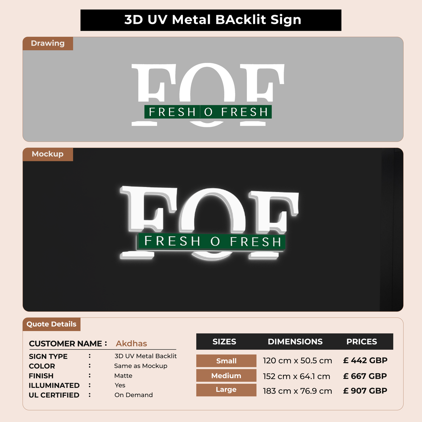 Business signage for Akdhas