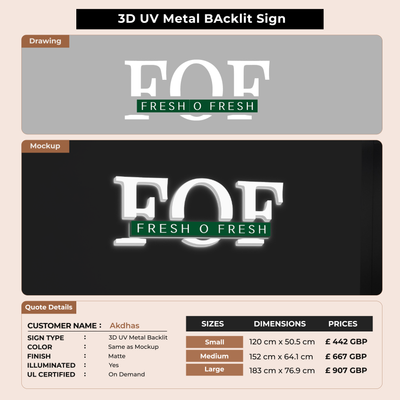 Business signage for Akdhas