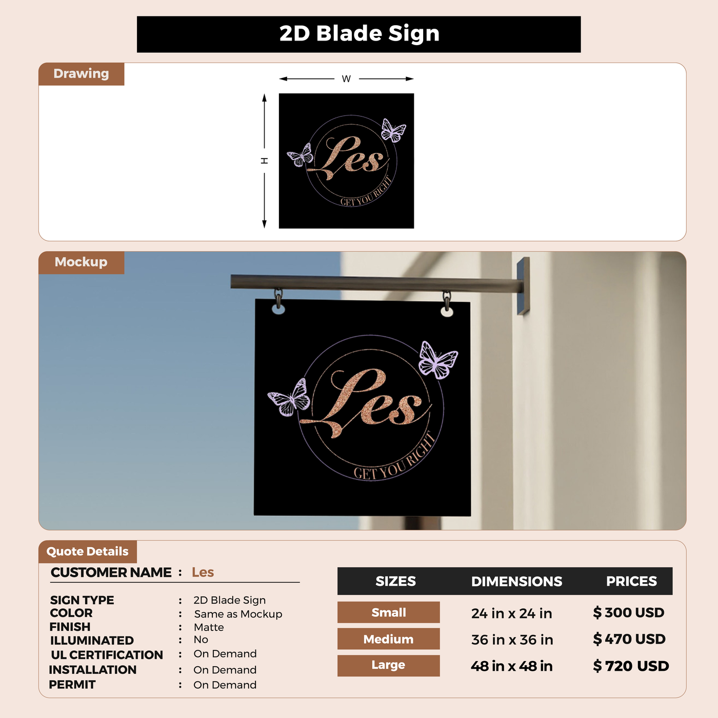 2D Blade SIgn for Les