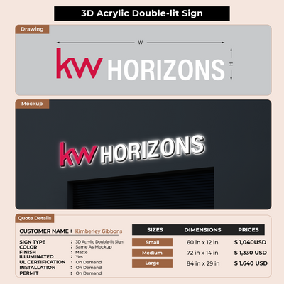 Business signage for Kimberley Gibbons