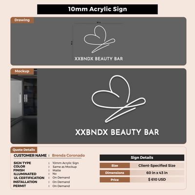 Business signage for Brenda Coronado