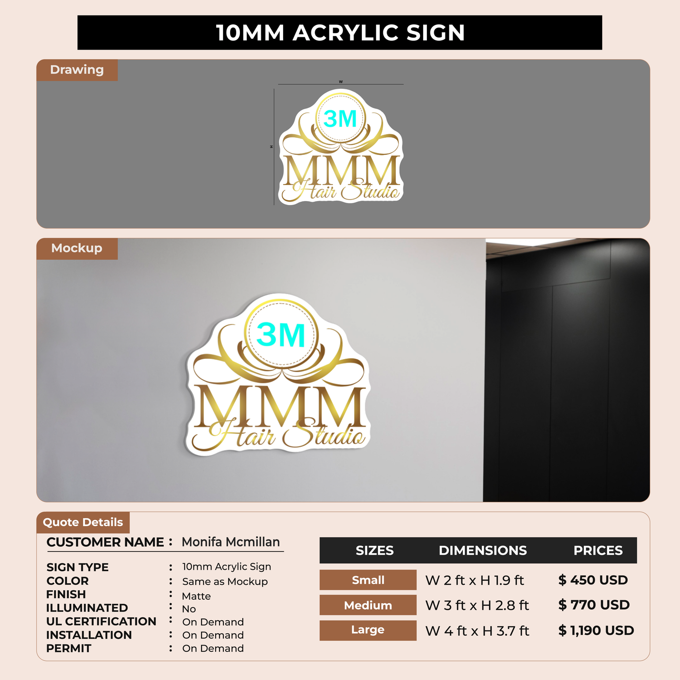 Business Signage for Monifa Mcmillan