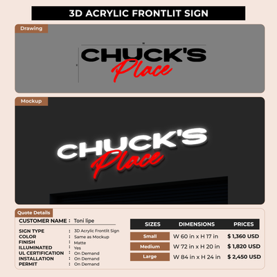 Business Signage for Toni lipe