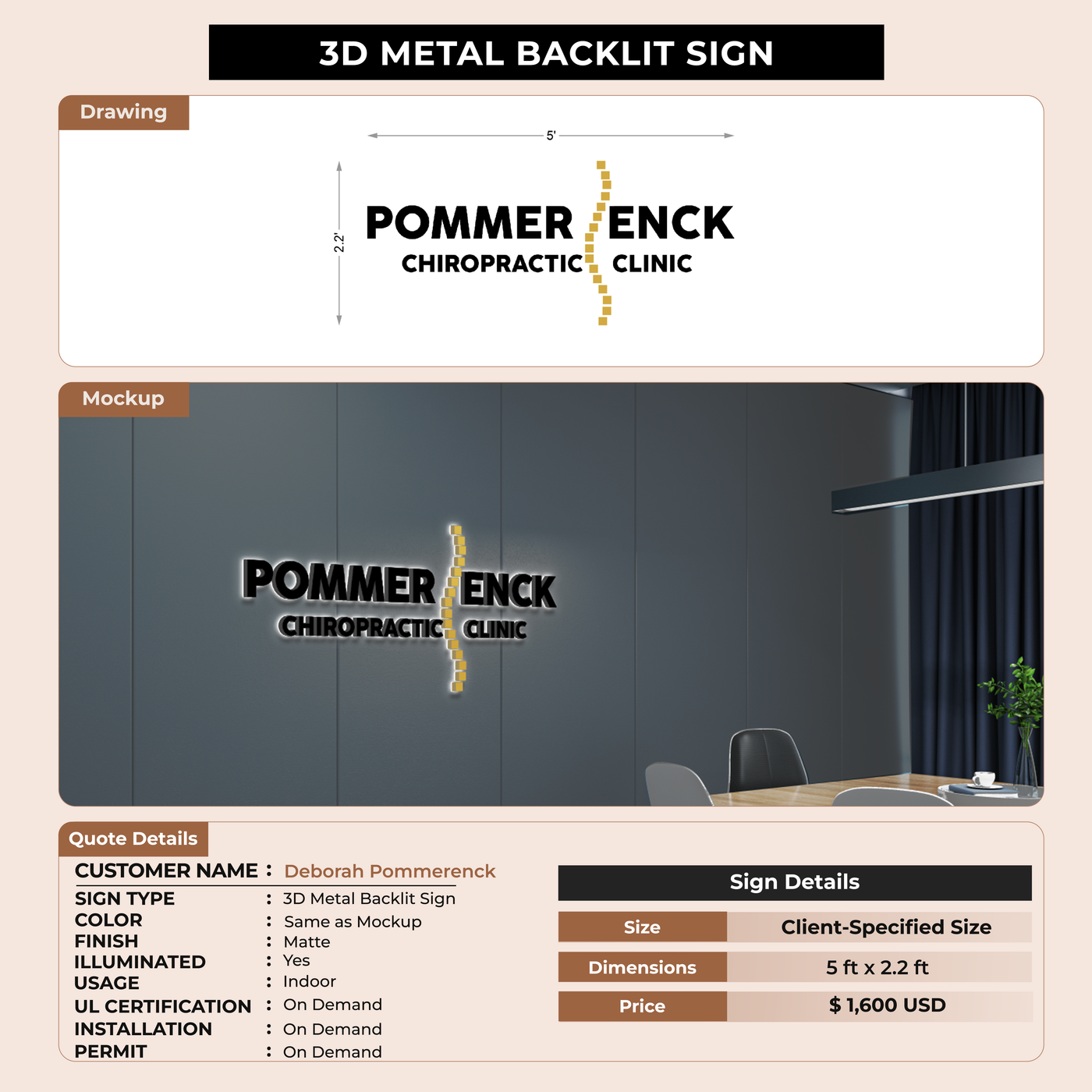 Custom Signs For Deborah Pommerenck