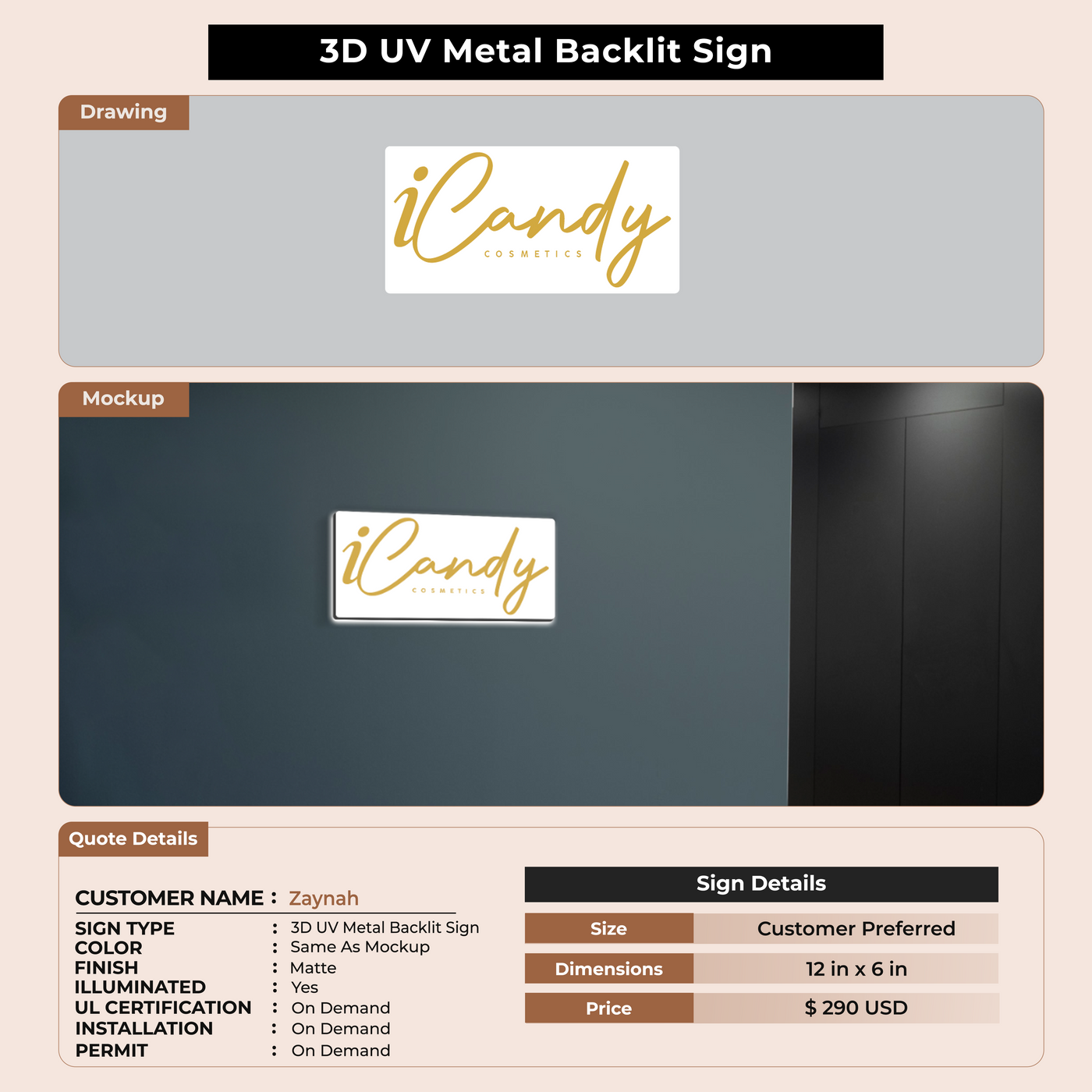 Custom Signs For Zaynah