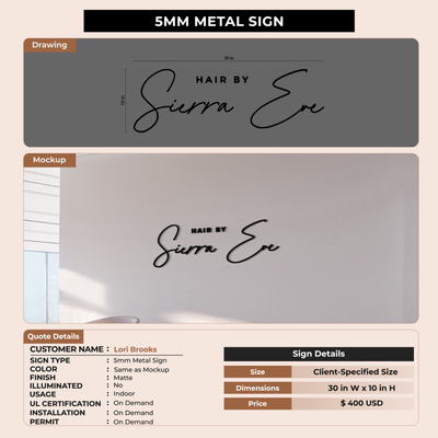 Business Signage for Lori Brooks