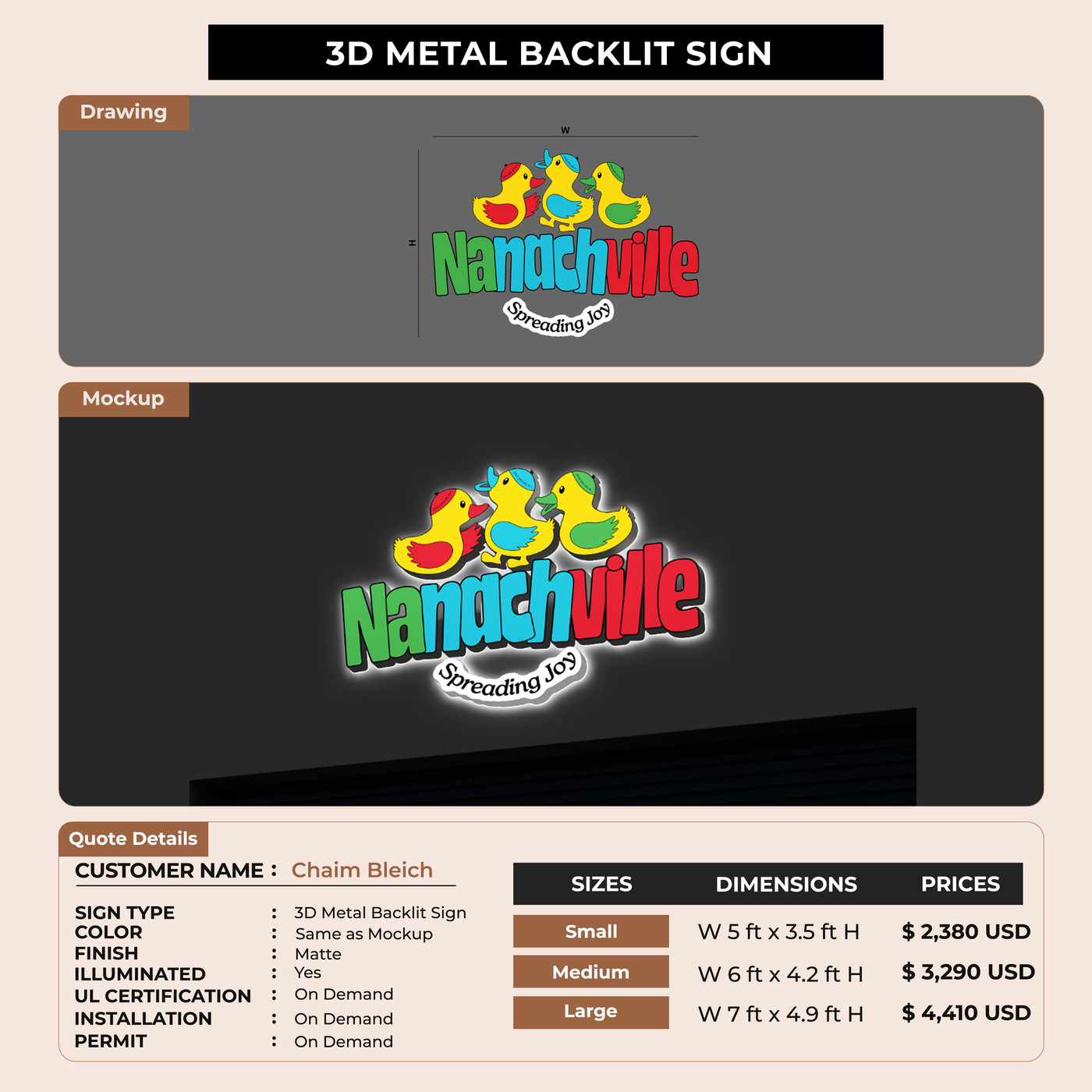 Business Signage for Chaim Bleich