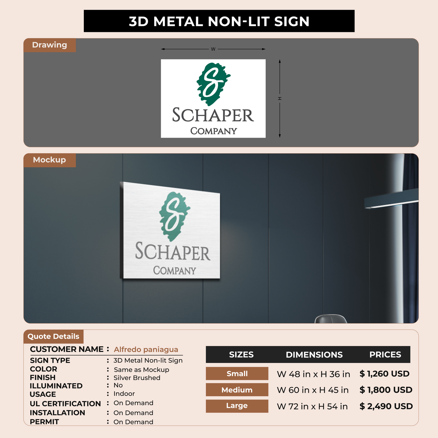 Custom Signs For Alfredo paniagua