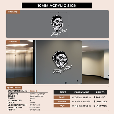 Custom Signs for Cesar G