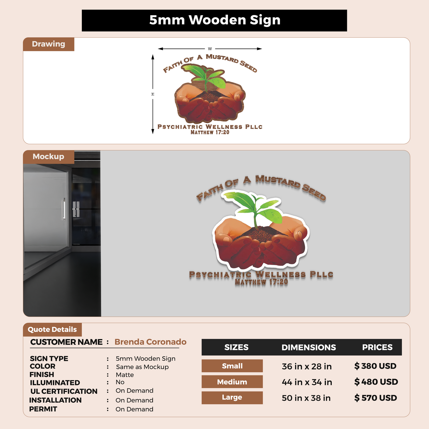 5mm Wooden Sign for Argaret Payne