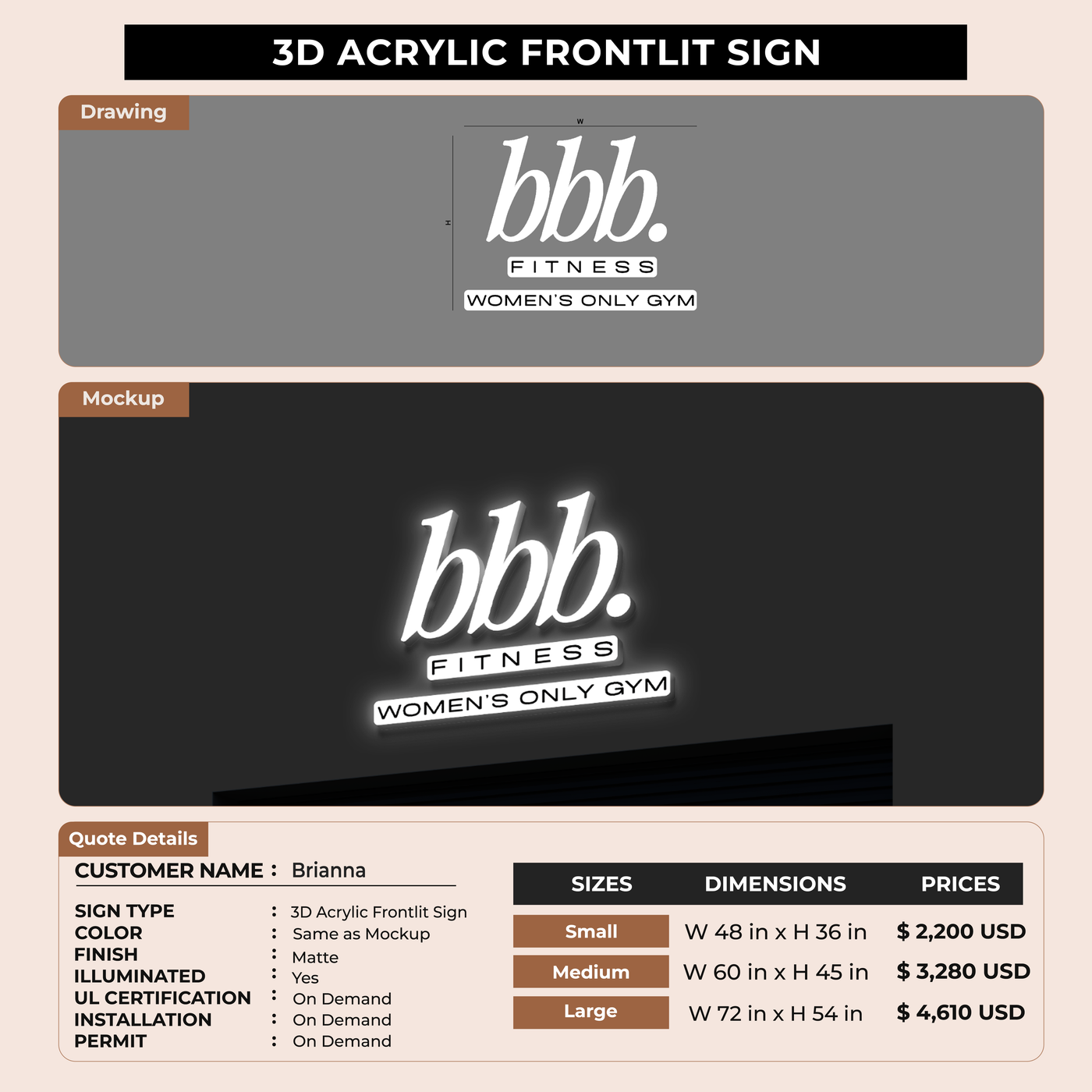 Business Signage for Brianna