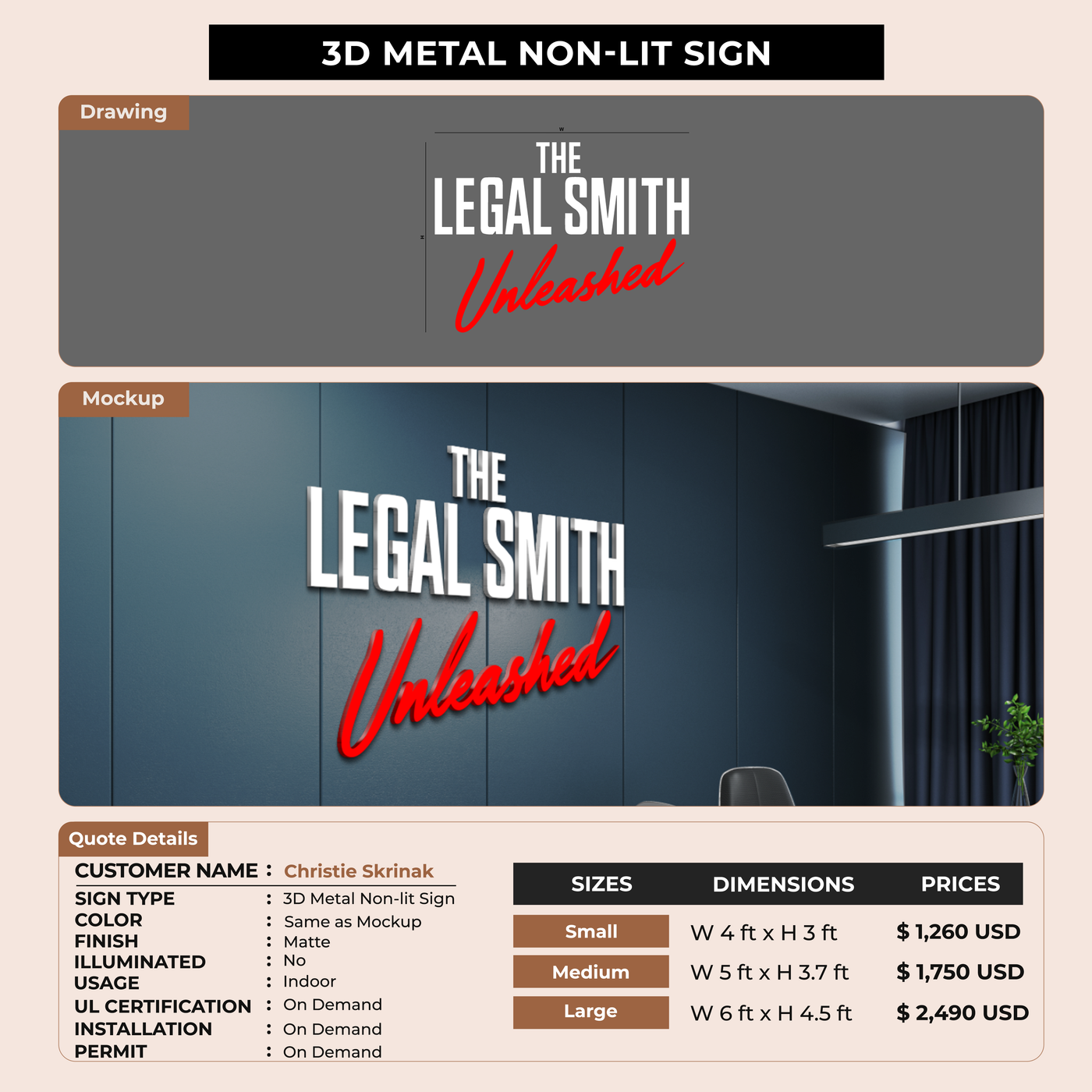 Business Signage for Christie Skrinak