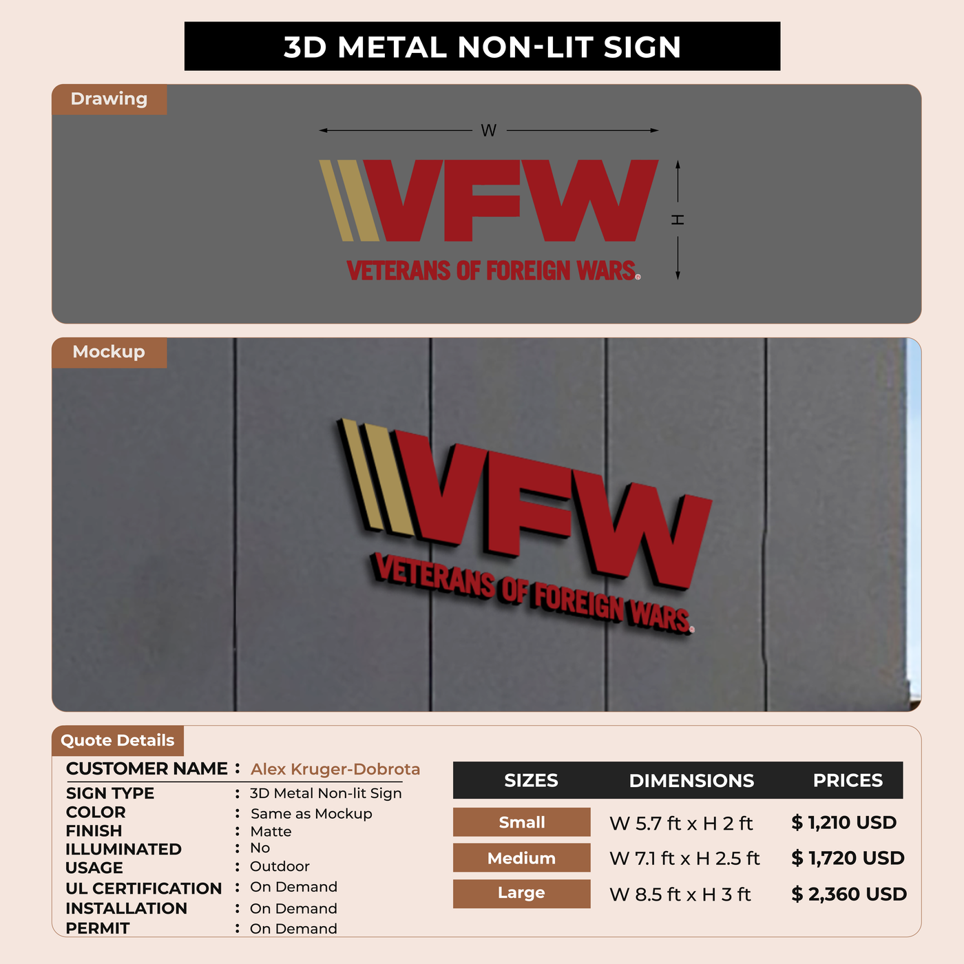 Business Signage for Alex Kruger-Dobrota
