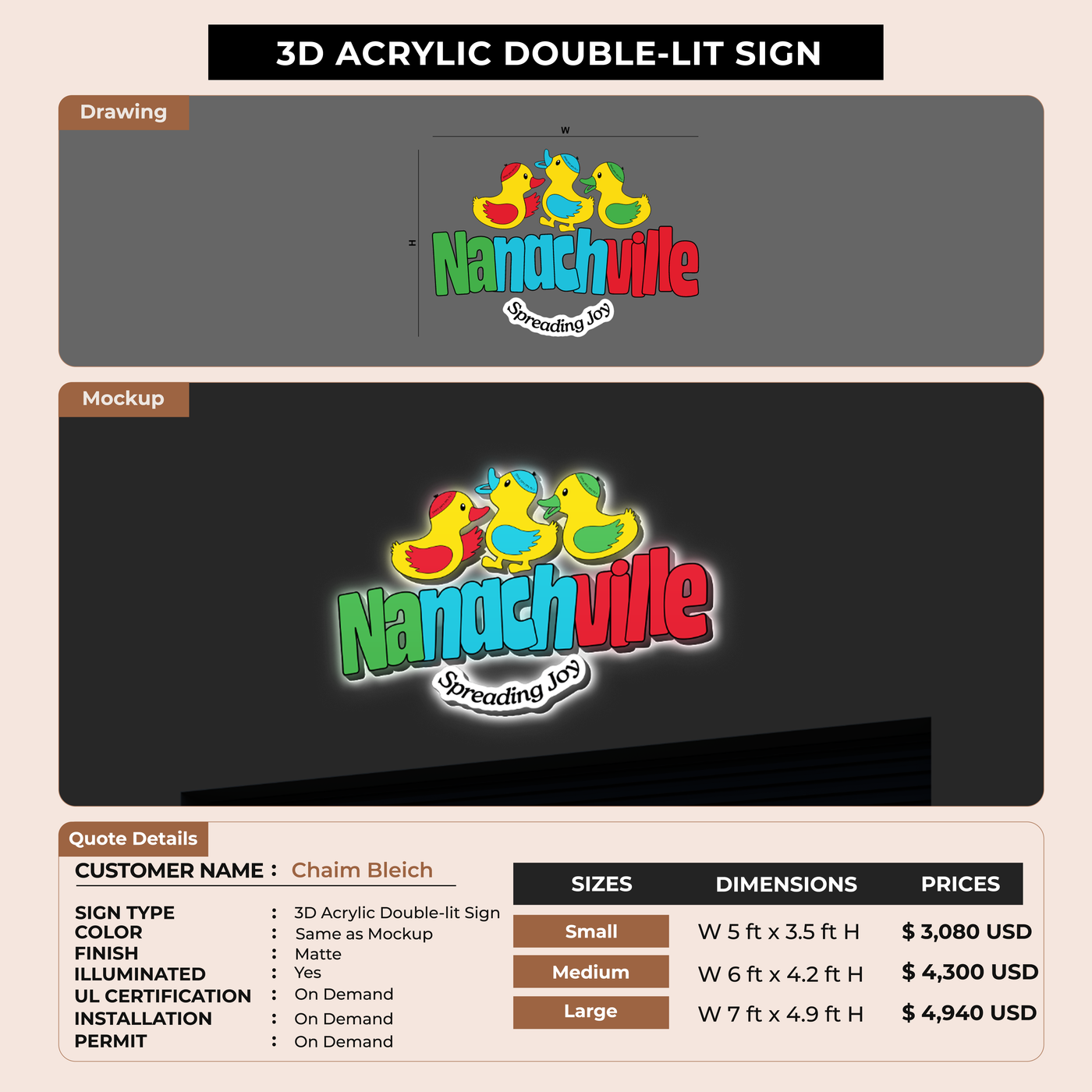 Business Signage for Chaim Bleich
