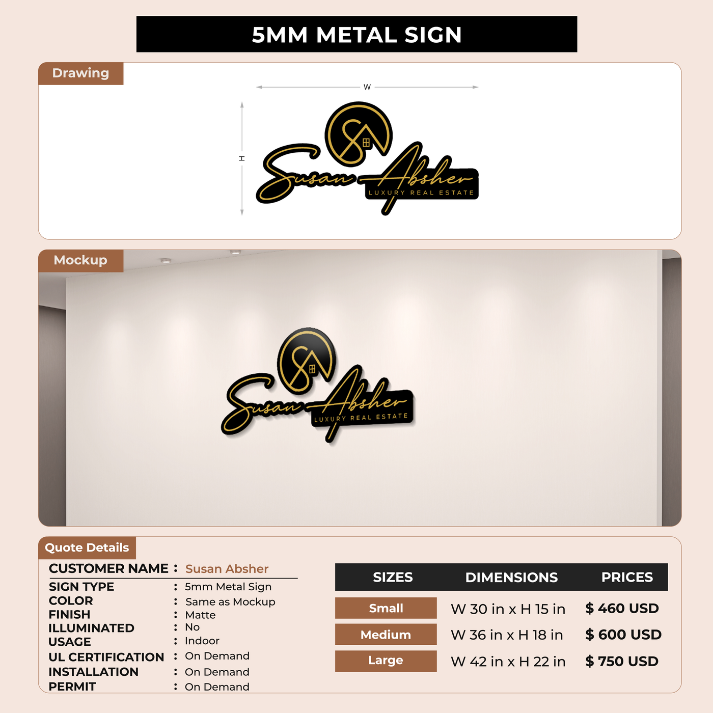 Custom Signs for Susan Absher