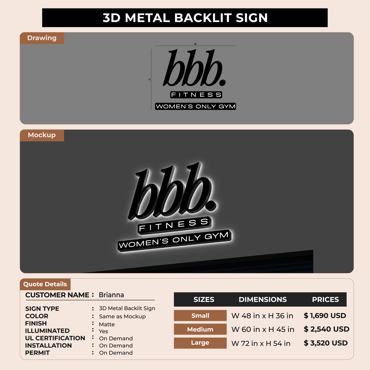 Business Signage for Brianna