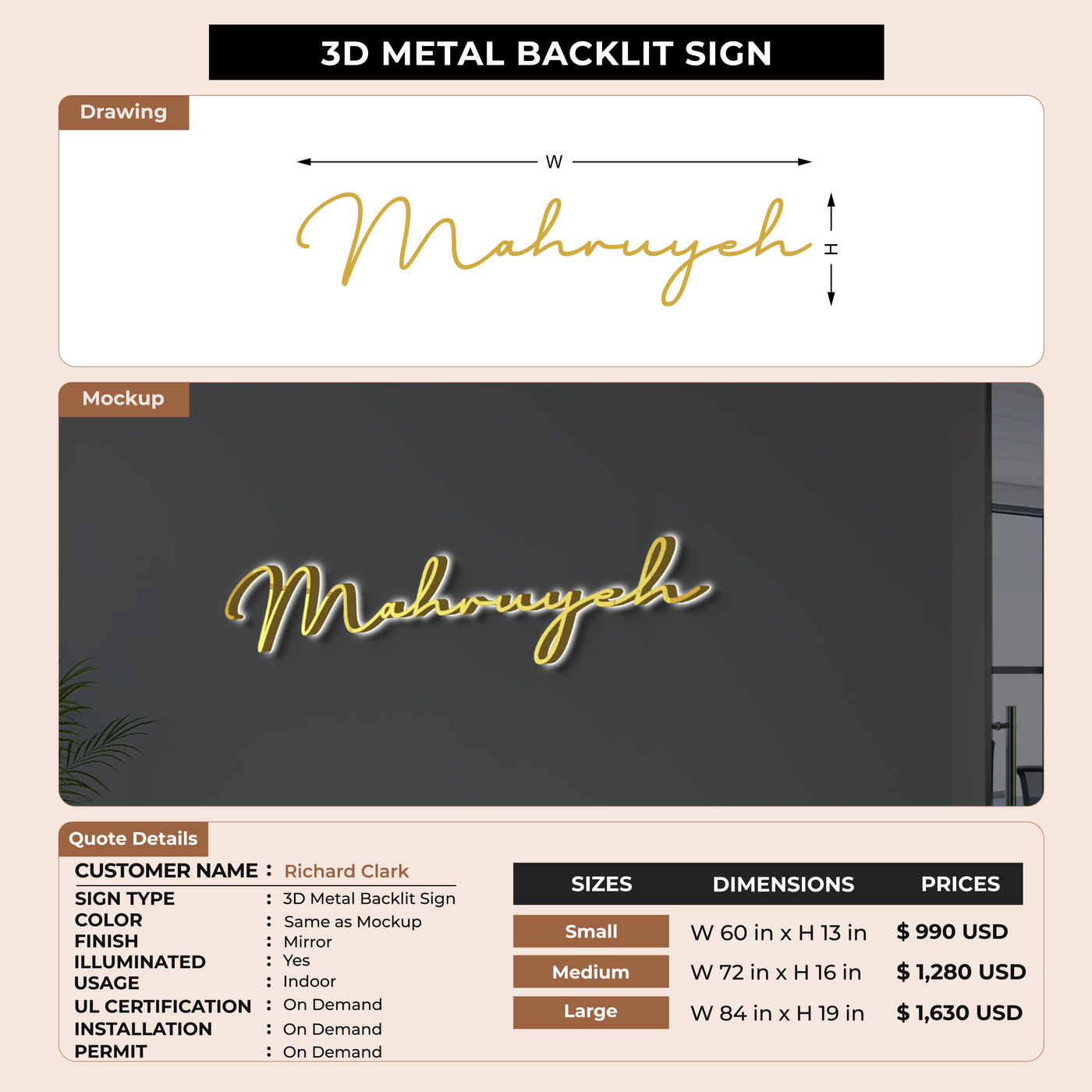Custom Signs For Richard Clark