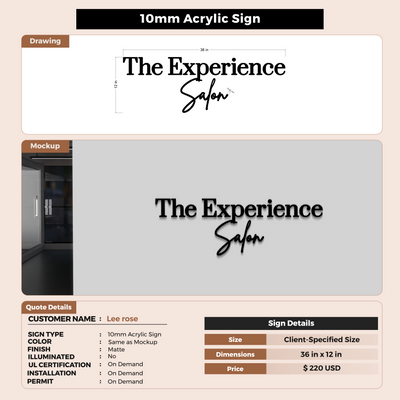 Business signage for Lee rose