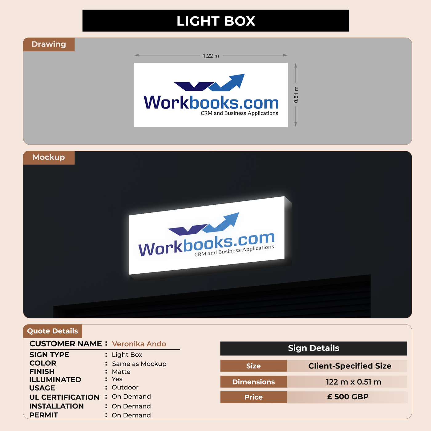 Lightbox Sign For Veronika Ando