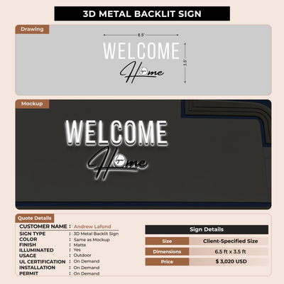 Custom Signs for Andrew Lafond