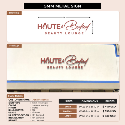 5mm Metal Sign for Ashley Thomas