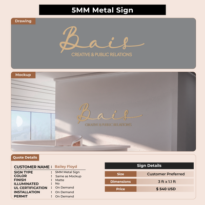Custom Signs For Bailey Floyd