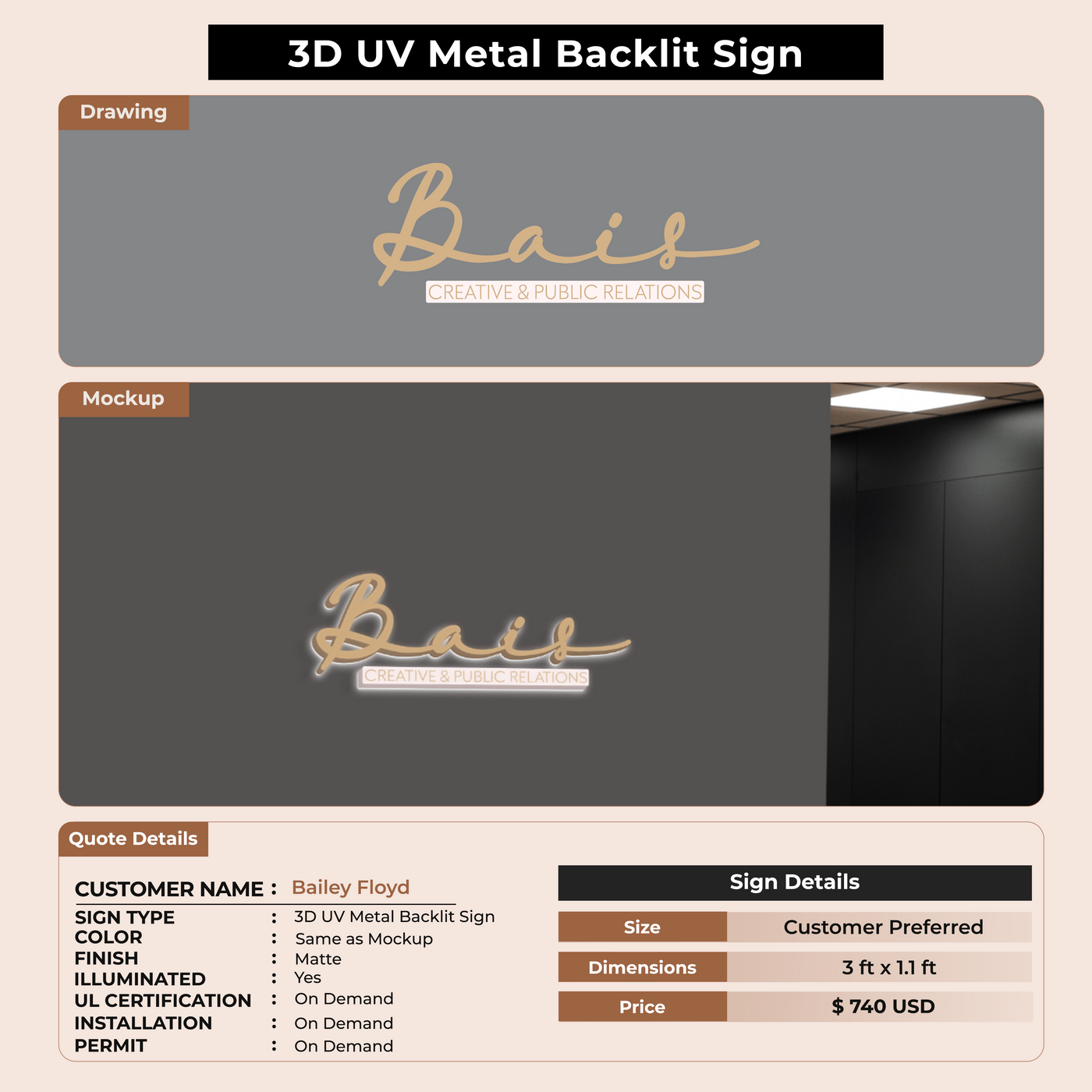 Custom Signs For Bailey Floyd