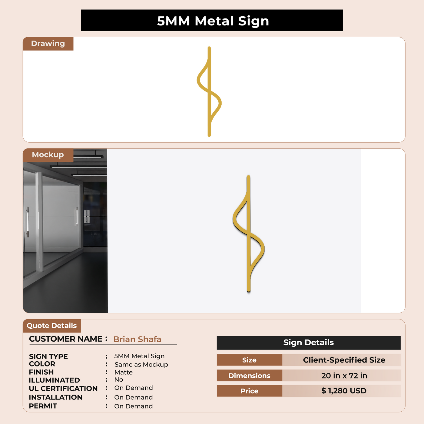 Custom Signs for Brian Shafa
