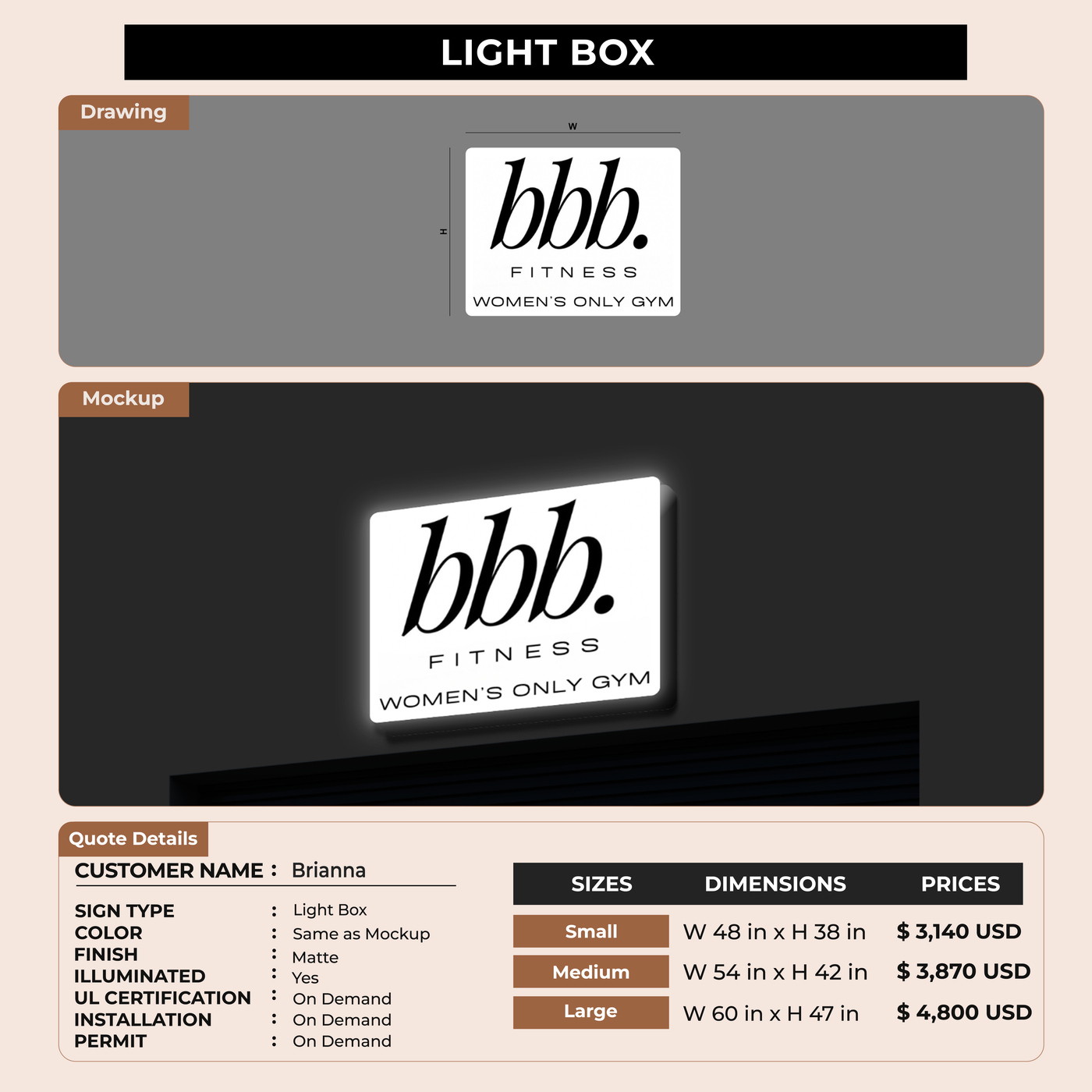 Business Signage for Brianna