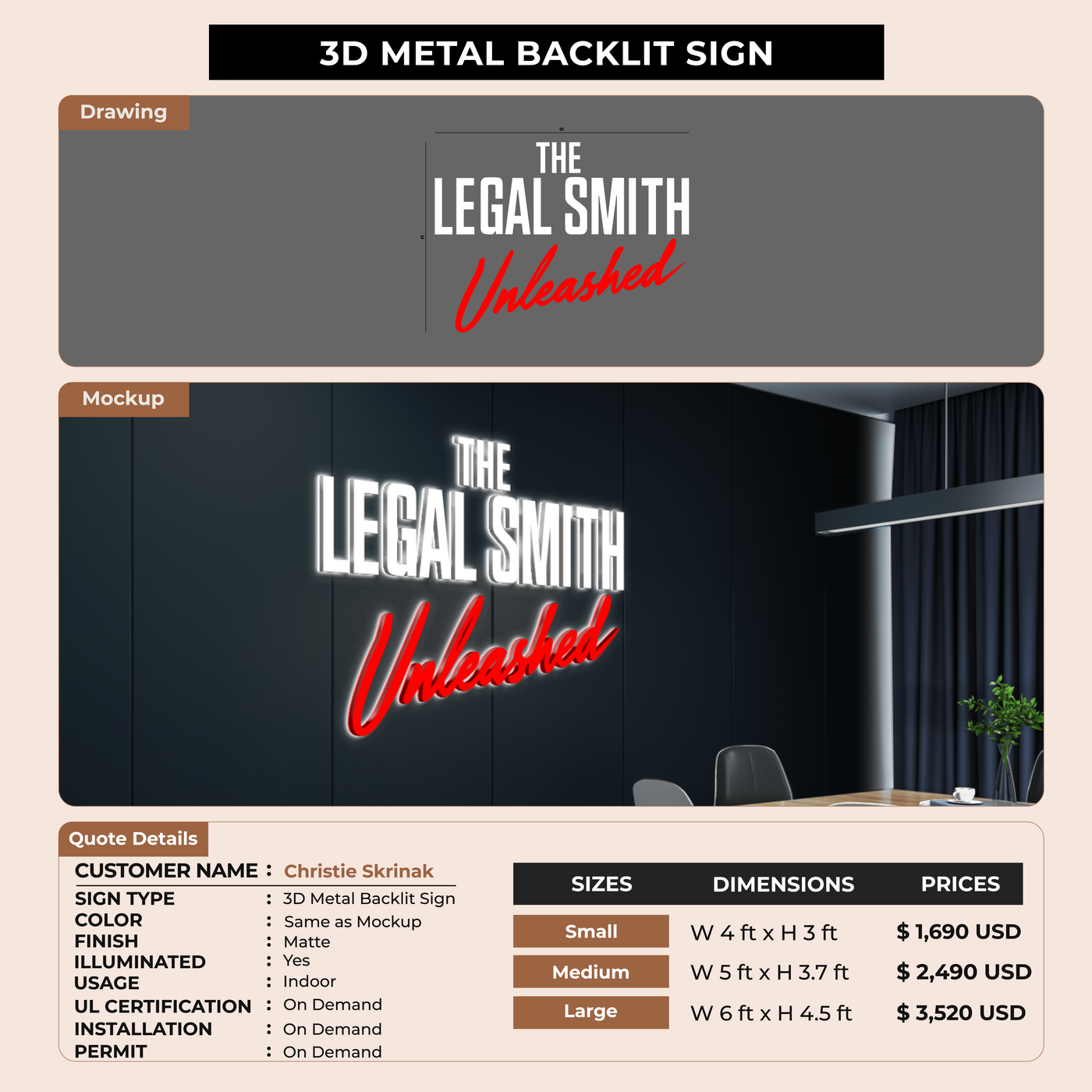 Business Signage for Christie Skrinak