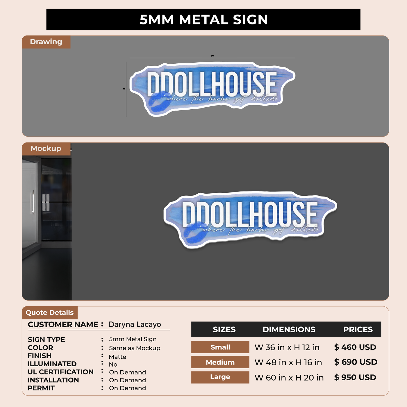 Business Signage for Daryna Lacayo