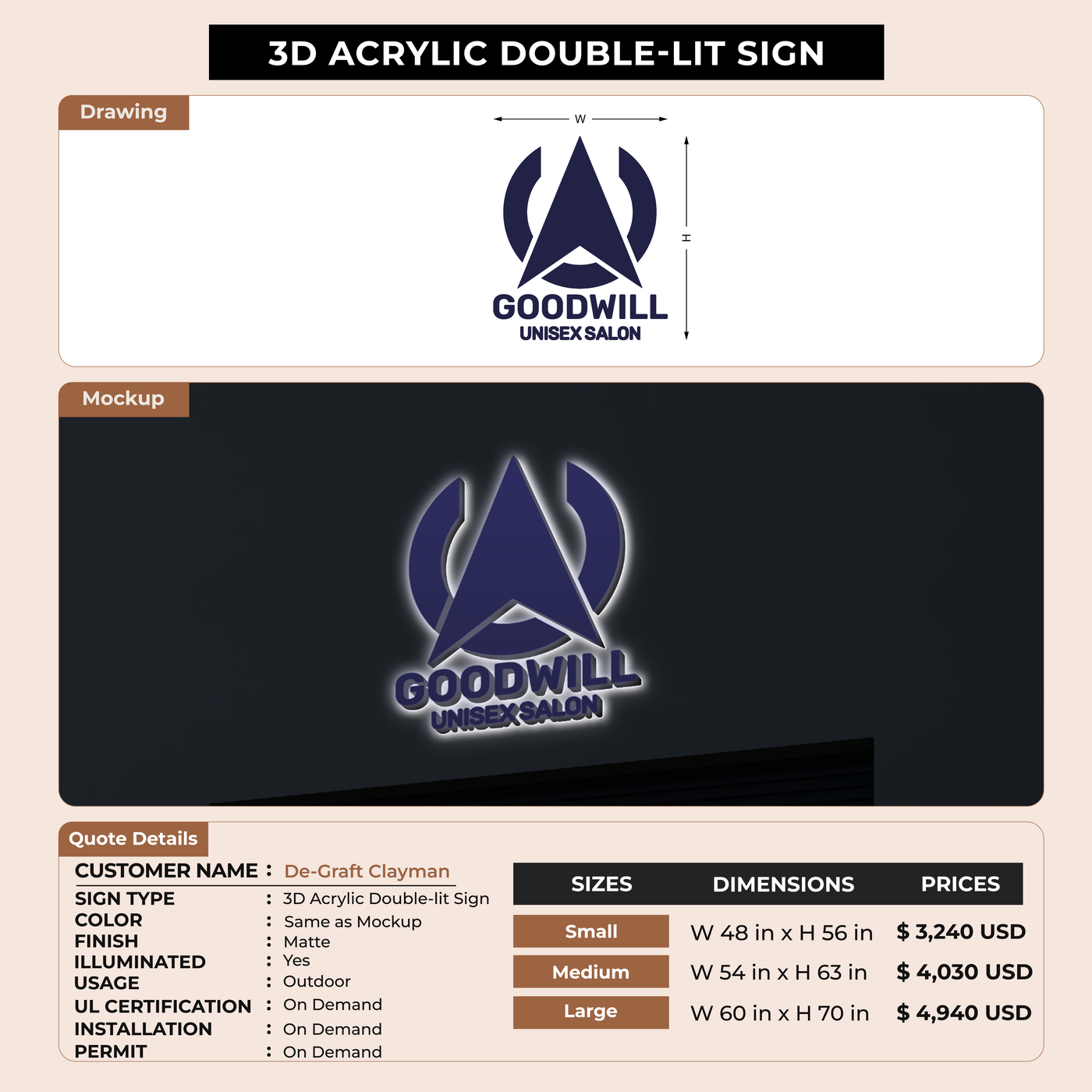 Custom Signs for De-Graft Clayman