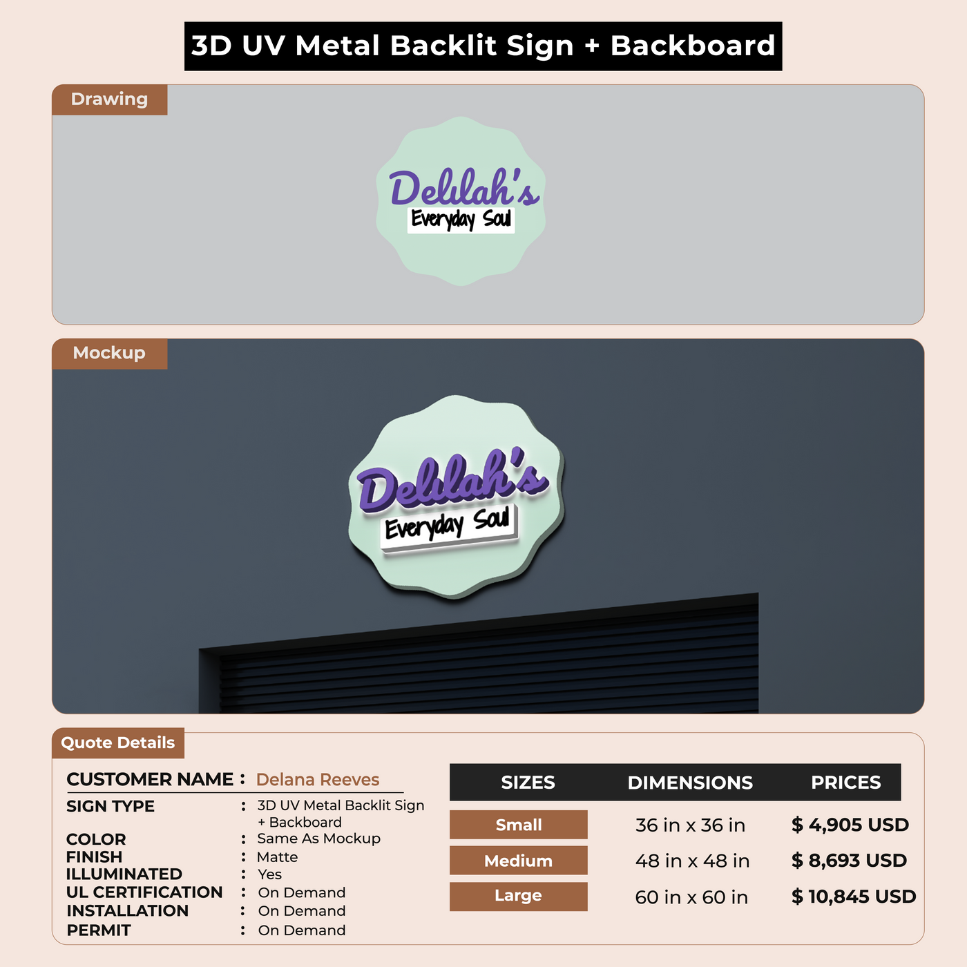 Custom Signs for Delana Reeves