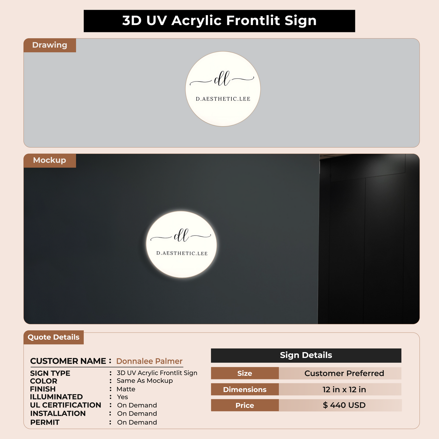 Business Signage for Donnalee Palmer