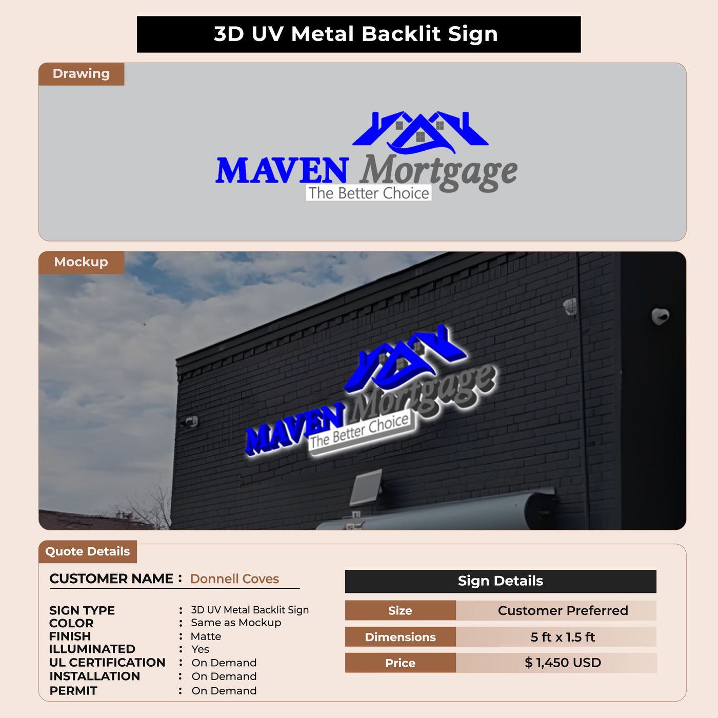Custom Signs for Donnell Coves