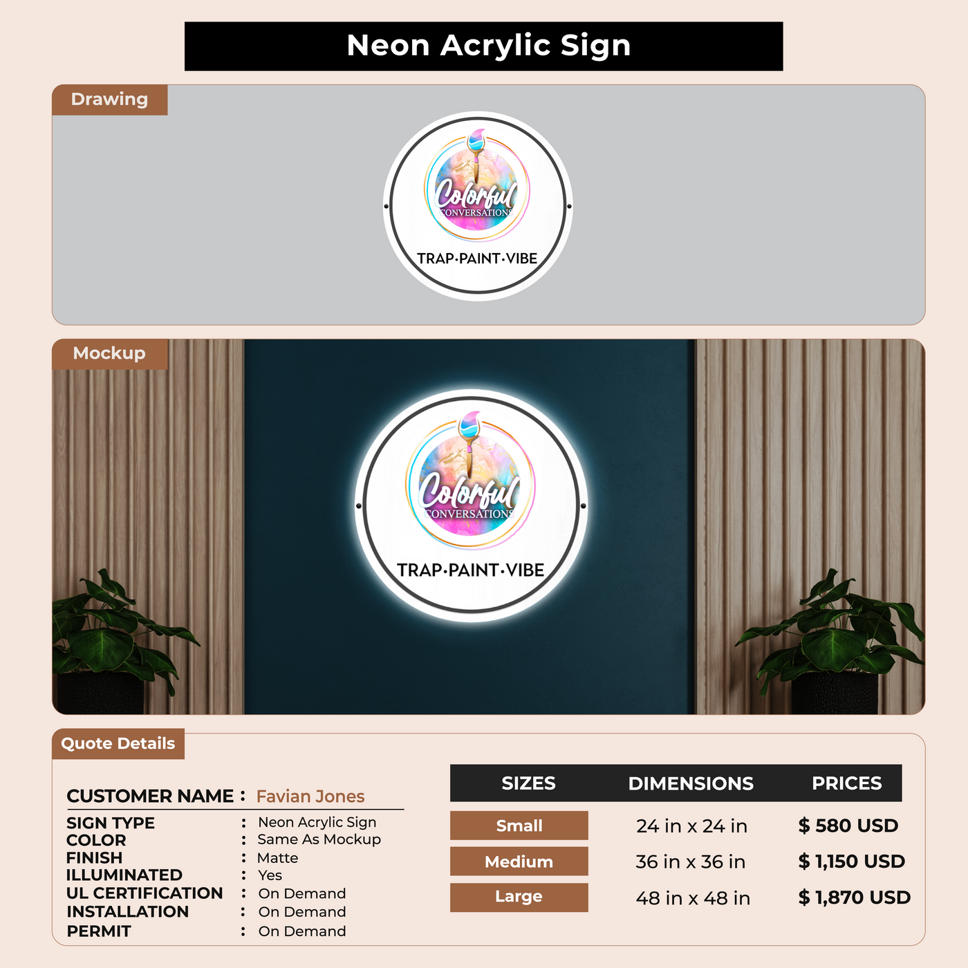 Business Signage for Favian Jones