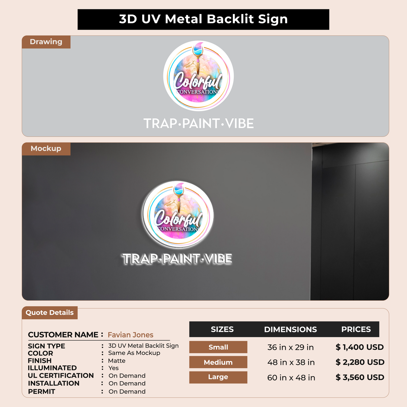 Business Signage for Favian Jones