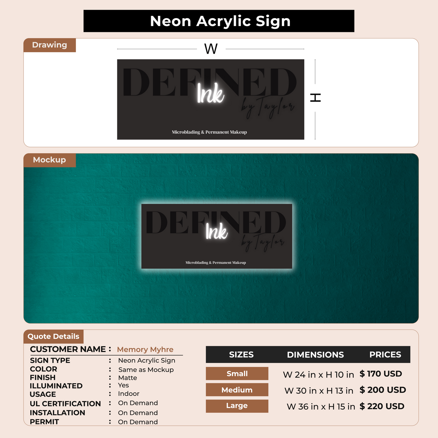 Custom Signs for Memory Myhre
