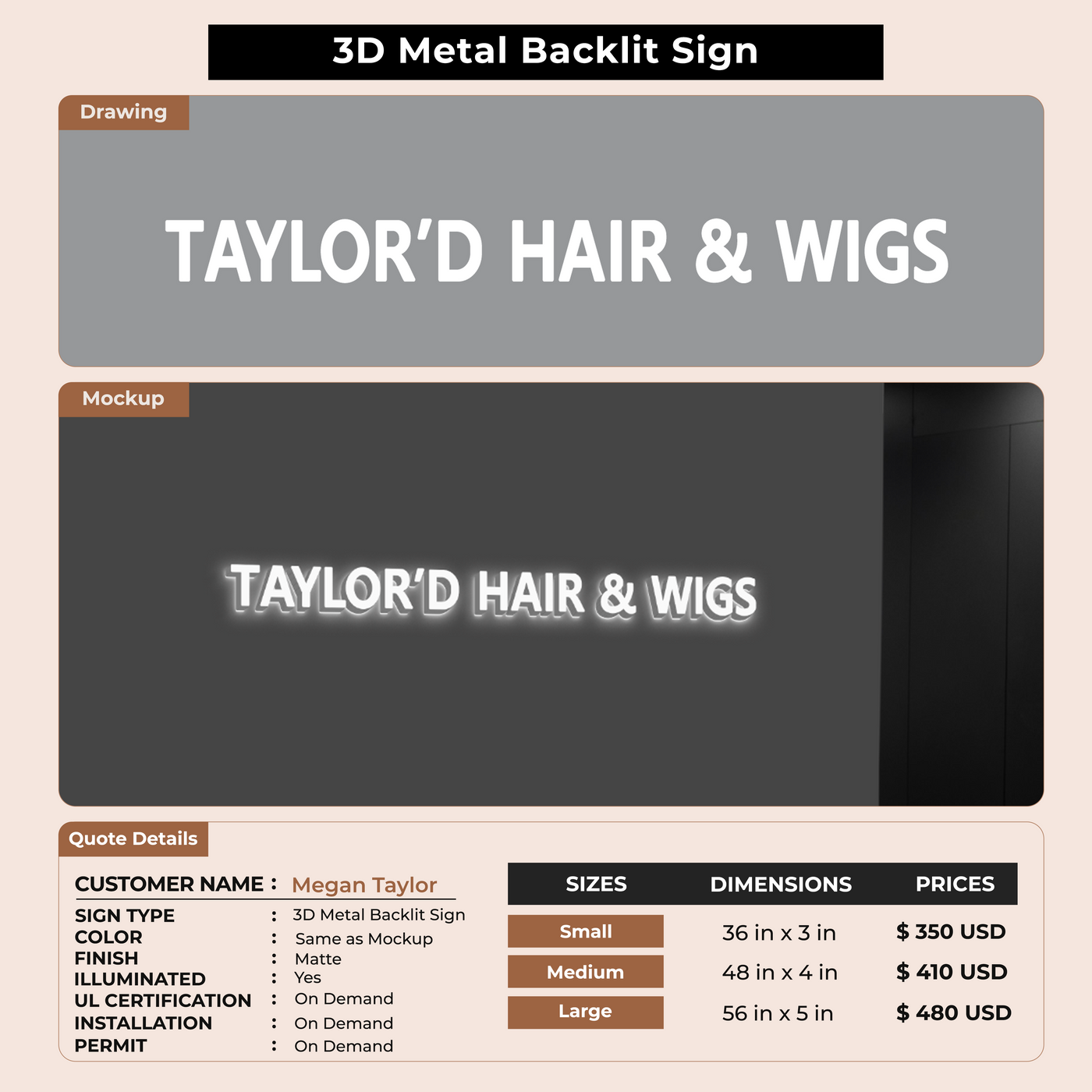 Custom Signs For Megan Taylor