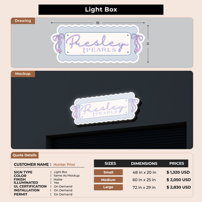Business Signage for Hunter Prior