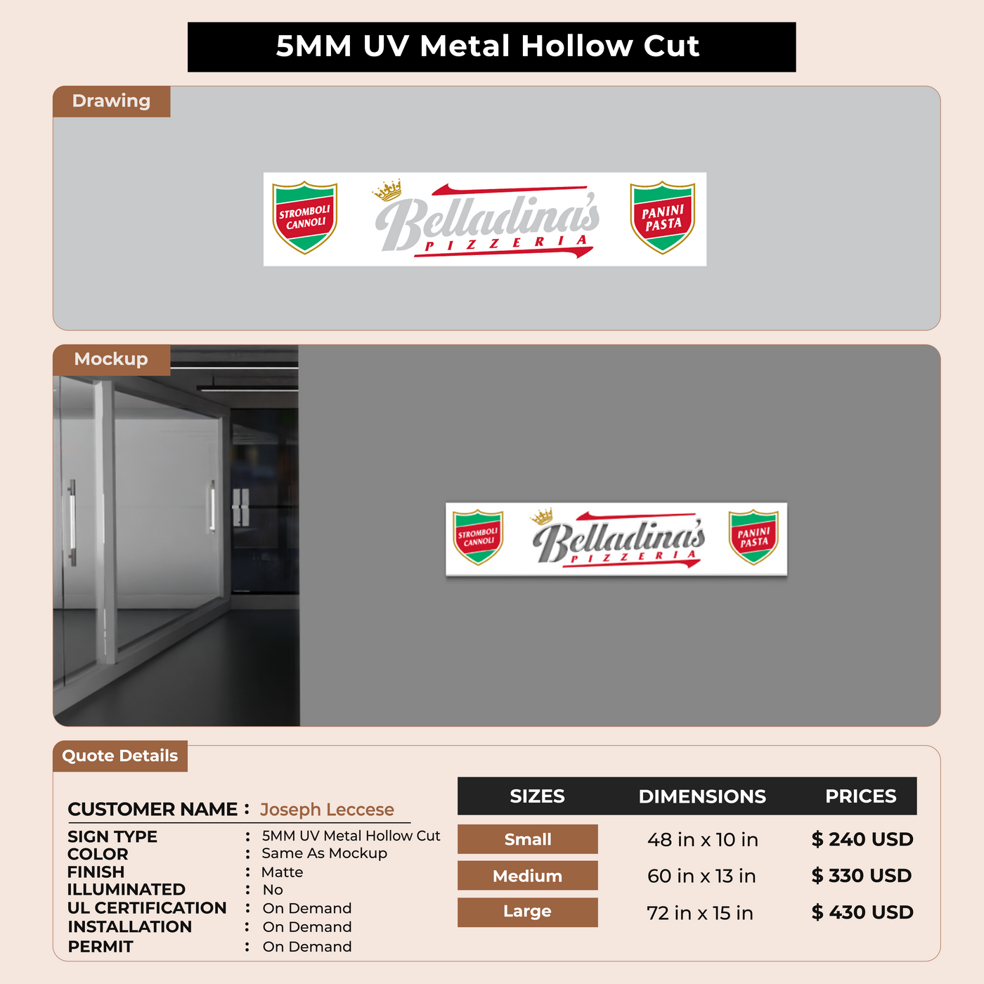 Custom Signs Joseph Leccese