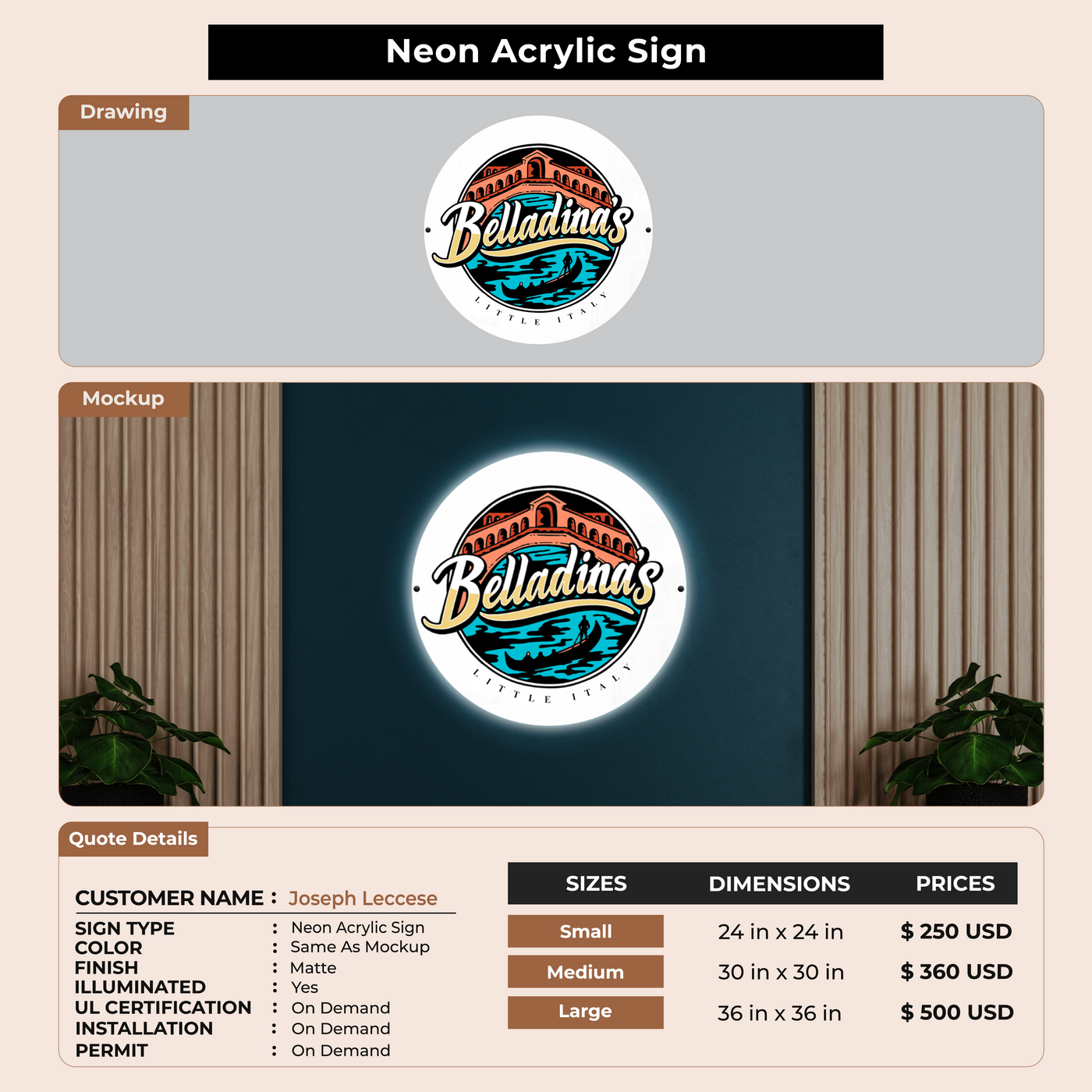 Custom Signs Joseph Leccese