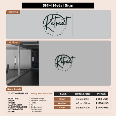 Business signage for Kelsey Krauthammer