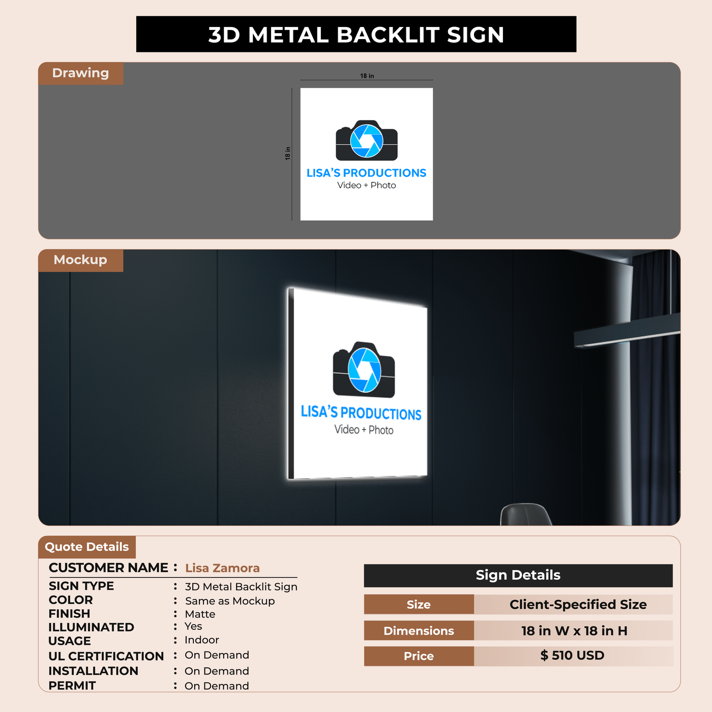 Custom Signs for Lisa Zamora