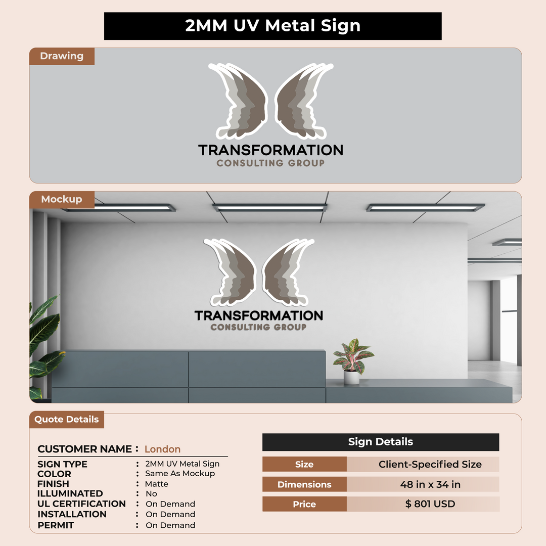 2mm Metal Sign for London