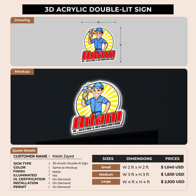 Business Signage for Malek Zayed