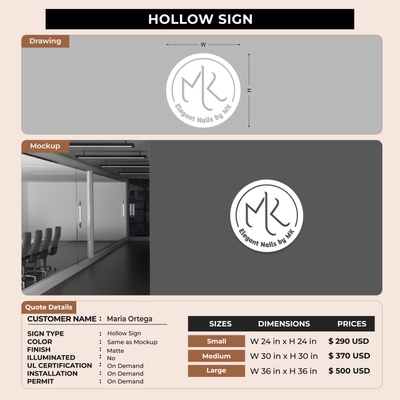Hollow Sign For Maria Ortega