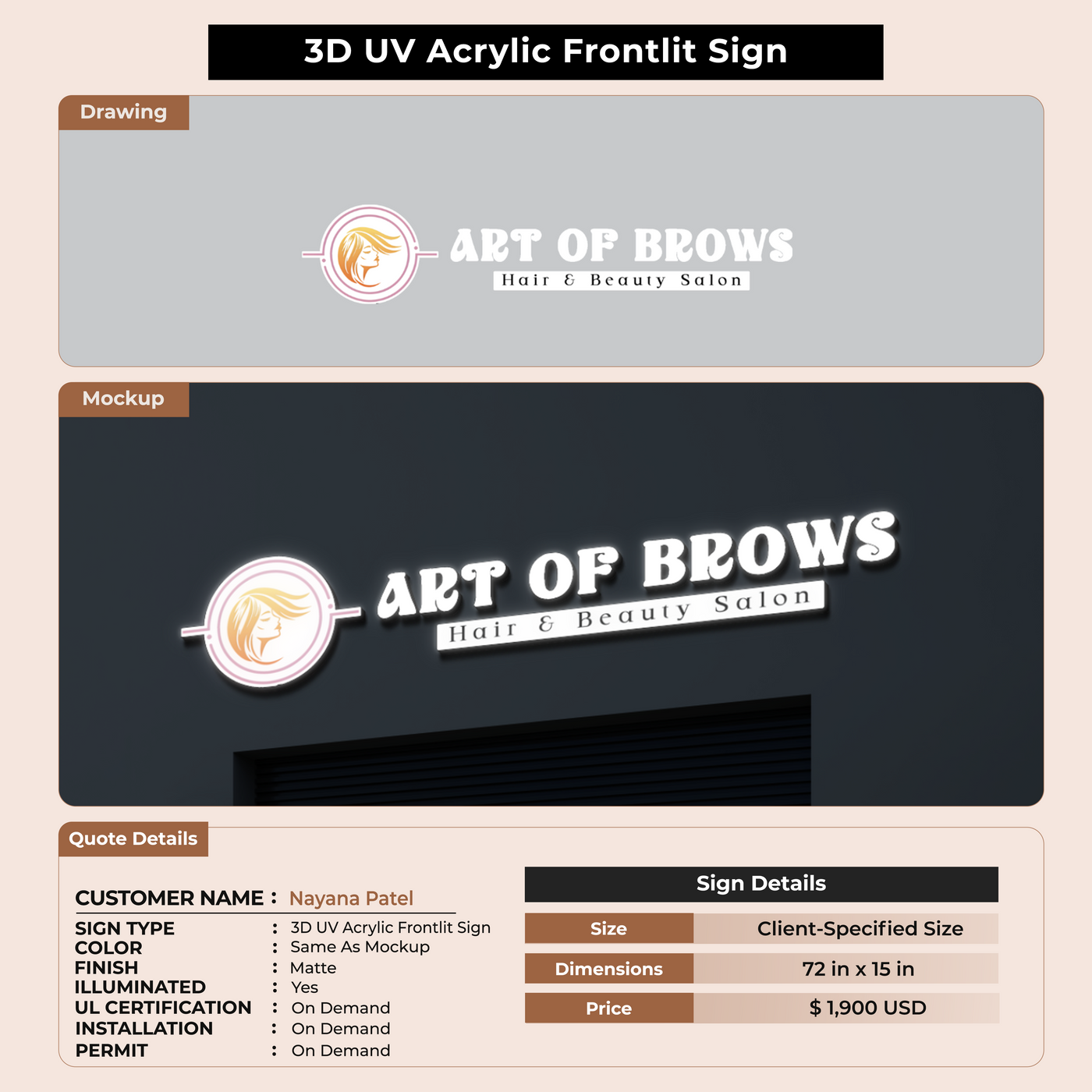 Custom Signs for Nayana Patel