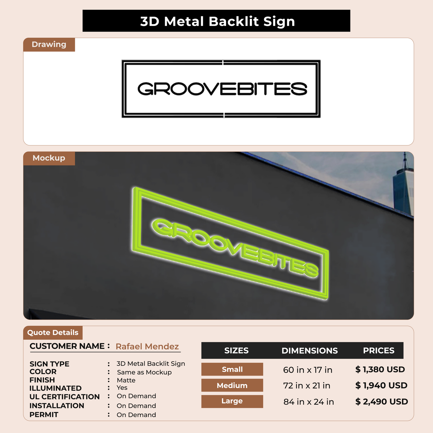 Custom Signs for Rafael Mendez